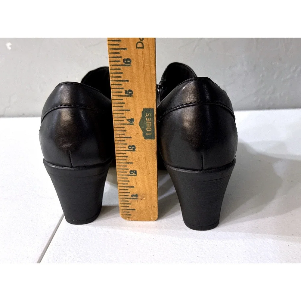 Clarks Bendables Womens Black Leather Heeled Shootie‎ Ankle Booties 10M 80460